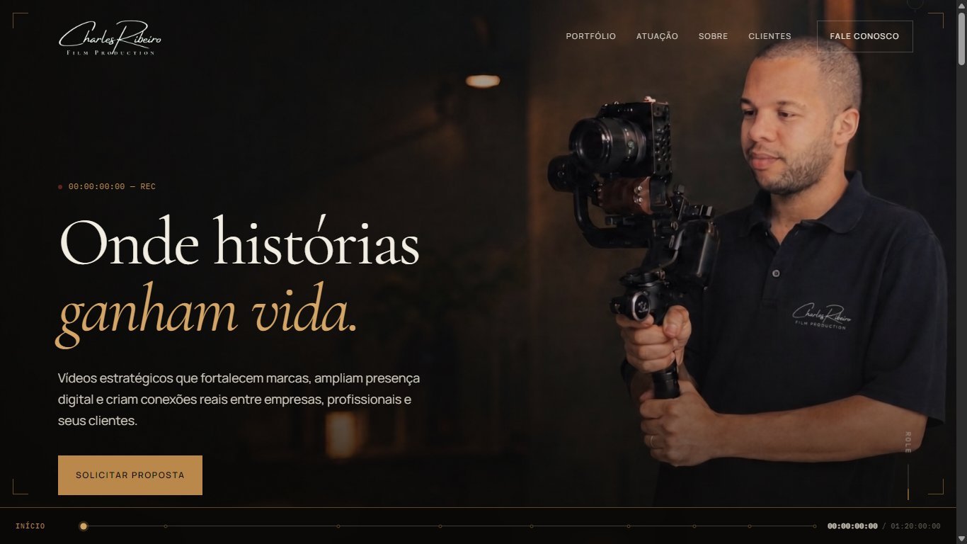 Site de Charles Ribeiro Filmes desenvolvido pela Lapidar Studio
