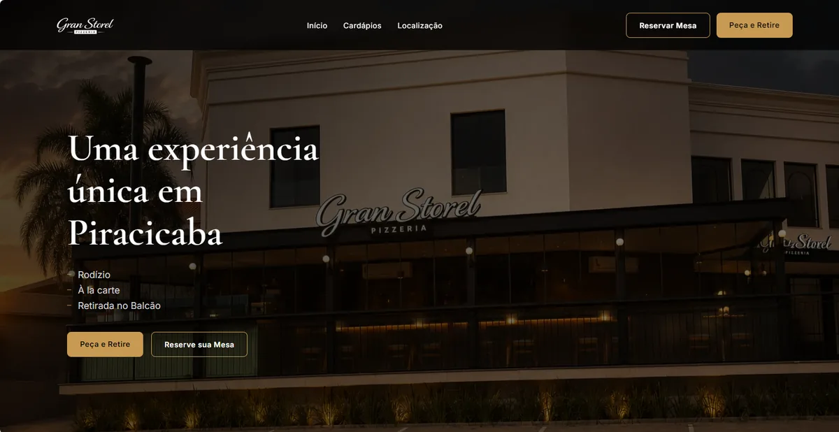 Site da Gran Storel em Piracicaba desenvolvido pela Lapidar Studio